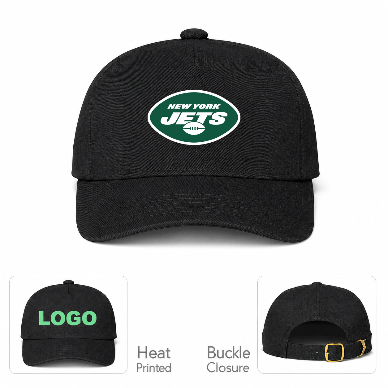 New York Jets Black Baseball Cap Hat
