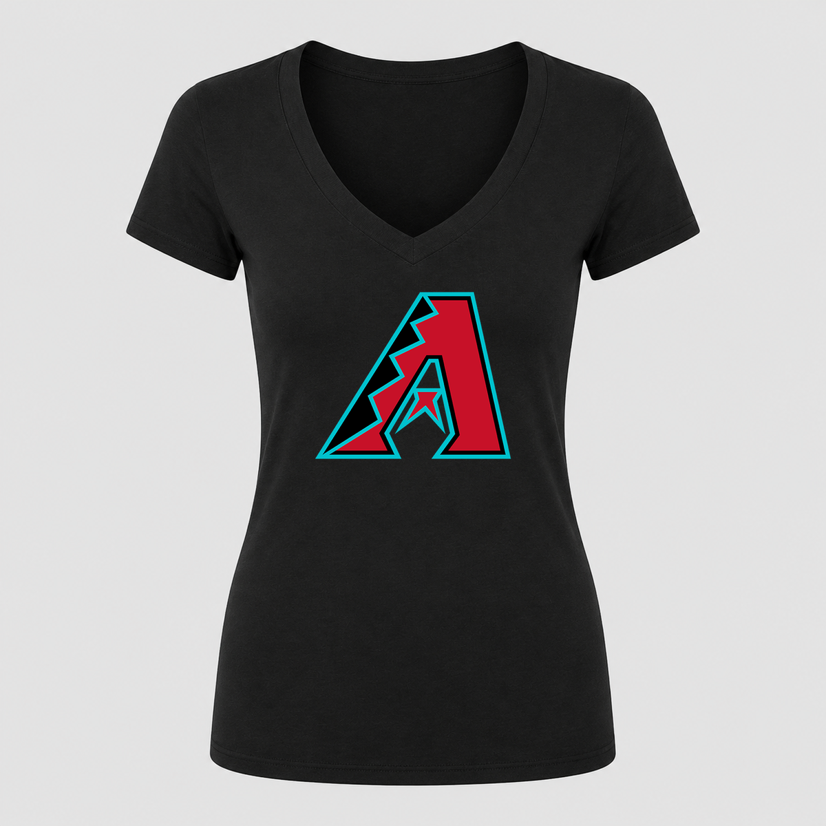 Women's Arizona Diamondbacks V Neck T-Shirt in black
