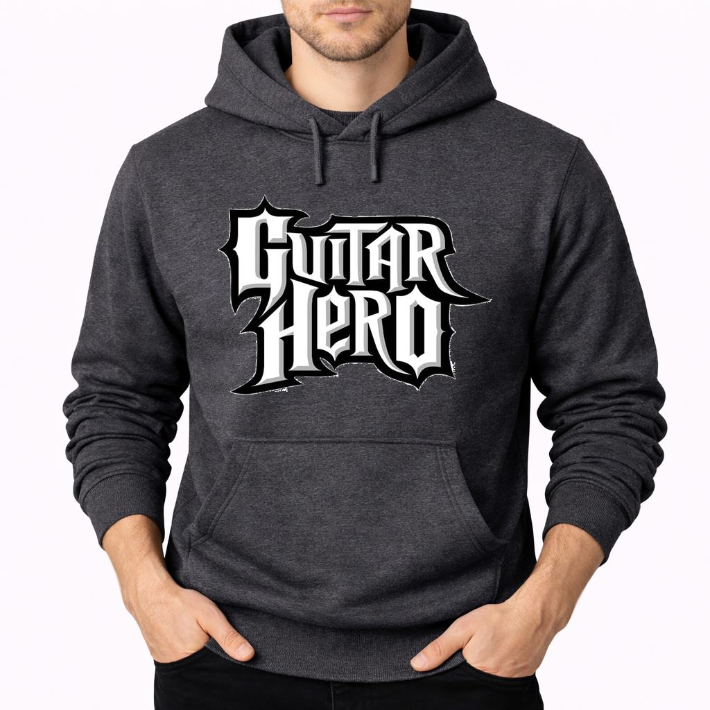 Men's Guitar Hero Pullover Hoodie - Charcoal