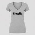 Women's CrossFit V Neck T-Shirt in gray
