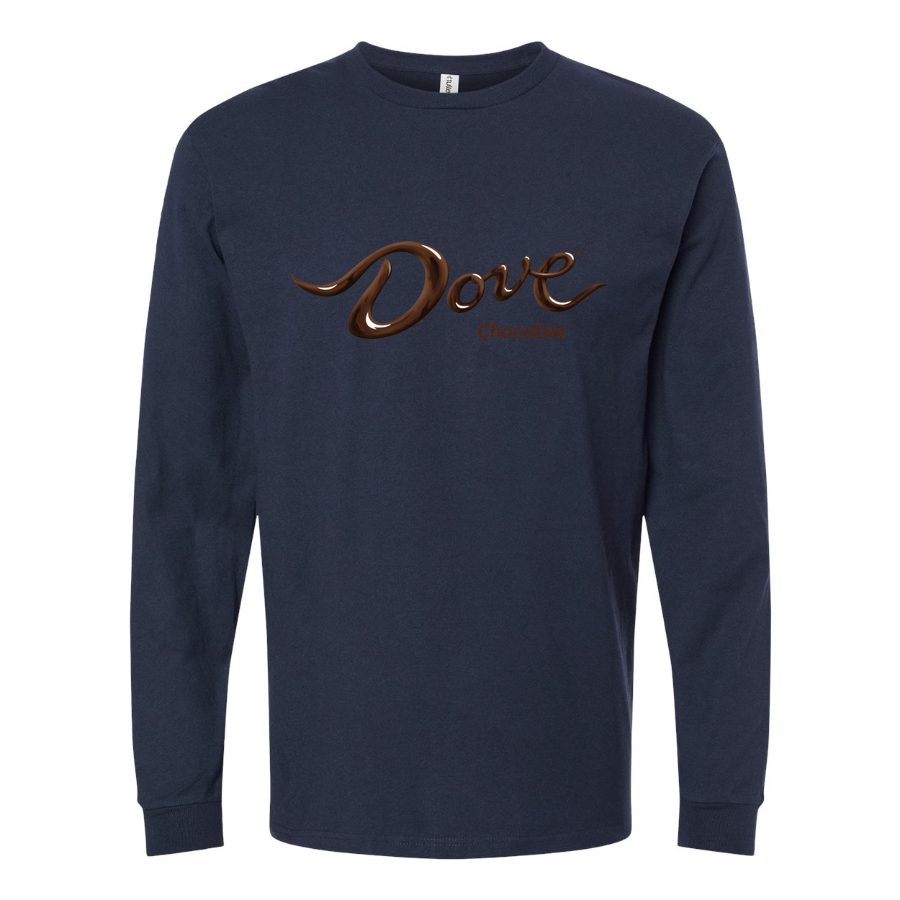 Men's Dove-Chocolate-Logo-food-1536x864 Long sleeves Cotton Blend T-Shirt - Navy