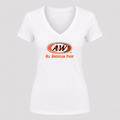 Women's A&W V Neck T-Shirt in white
