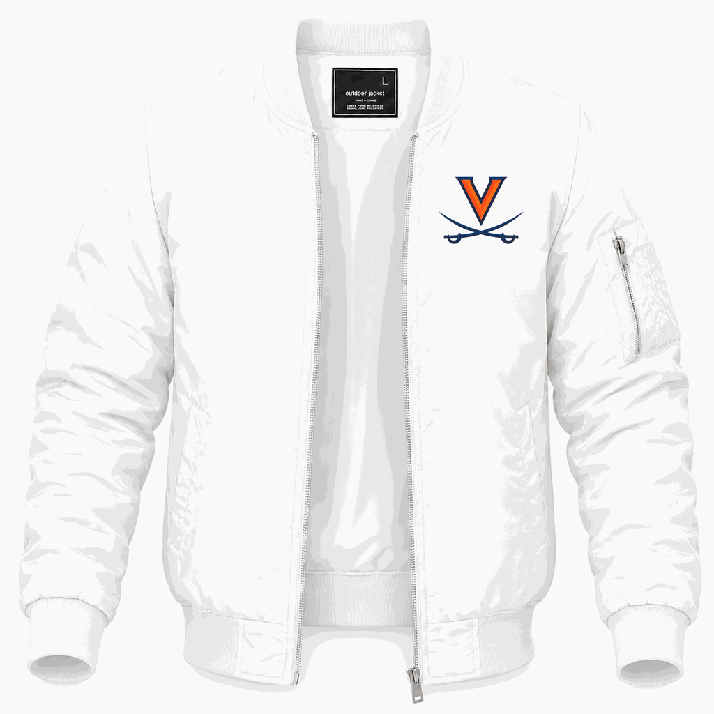 Men's Virginia Cavaliers Logo Lightweight Bomber Jacket - White