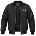 Men's Chicago Bulls White Lightweight Bomber Jacket - Black