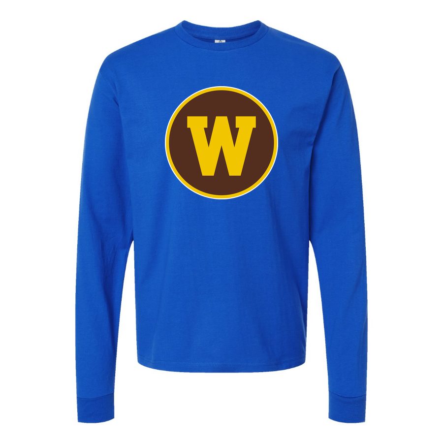 Men's Western Michigan Broncos Logo Long sleeves Cotton Blend T-Shirt - Blue