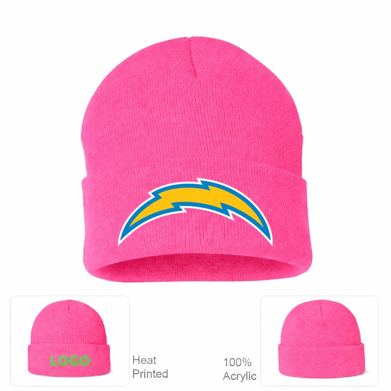 Los Angeles Chargers Pink Beanie Hat