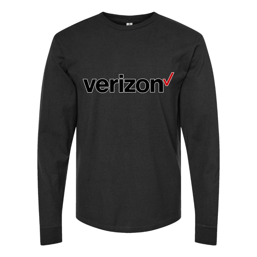 Men's verizon-logo-png Long sleeves Cotton Blend T-Shirt - Black