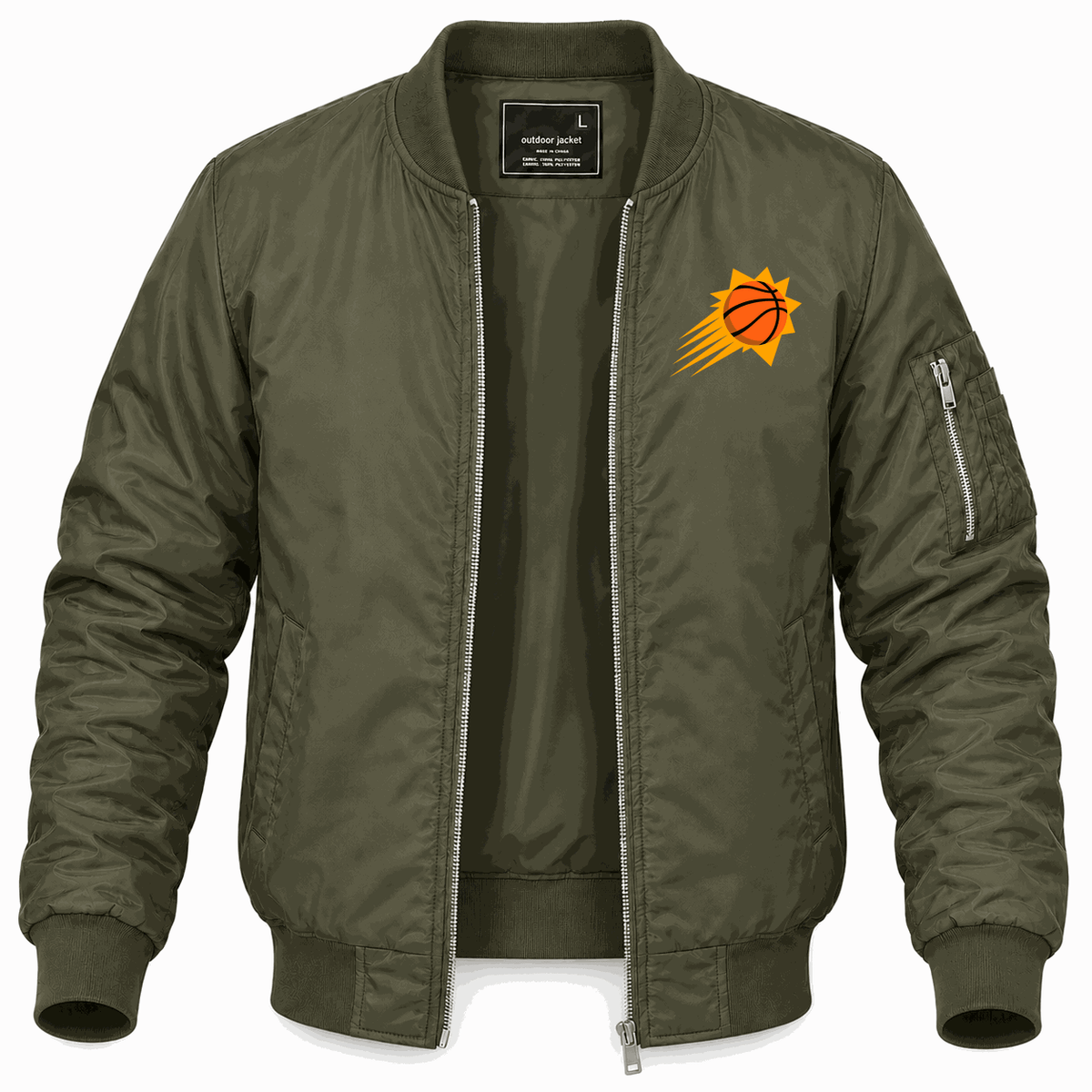 Men's Phoenix Suns Lightweight Bomber Jacket - Army Green