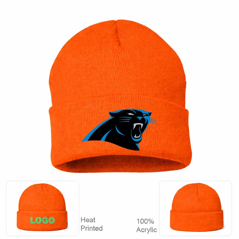 Carolina Panthers Orange Beanie Hat
