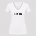Women's Dior V Neck T-Shirt in white