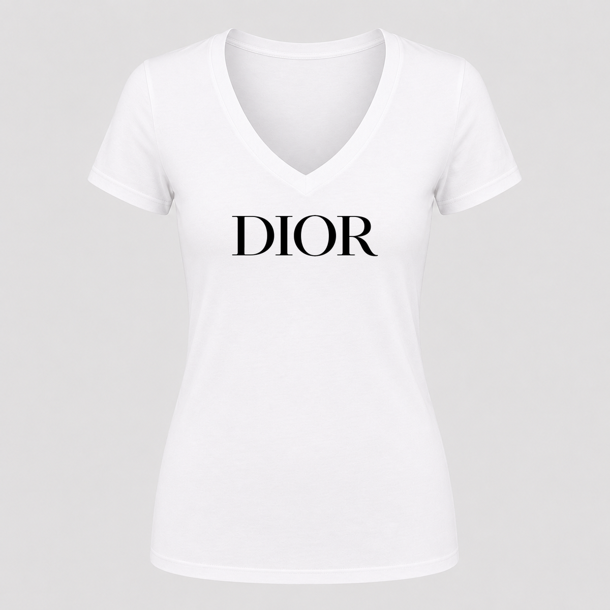 Women's Dior V Neck T-Shirt in white