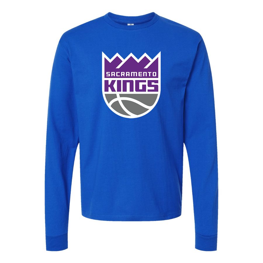 Men's Sacramento Kings Long sleeves Cotton Blend T-Shirt - Blue