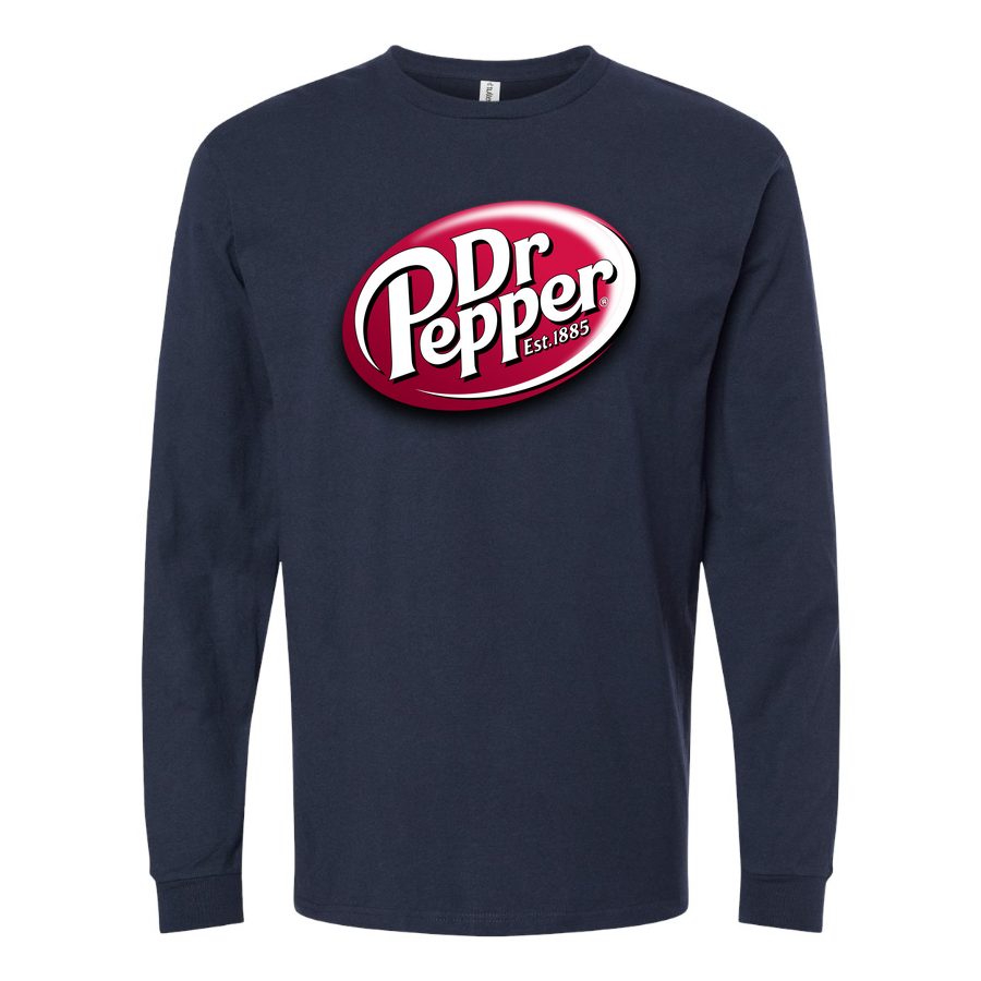 Men's dr-pepper-logo-png-transparent-1024x789 Long sleeves Cotton Blend T-Shirt - Navy