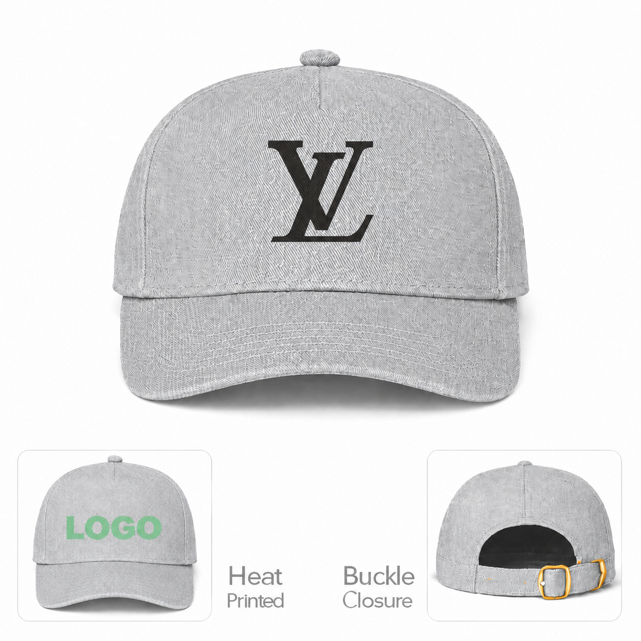 Louis Vuitton Gray Dad Baseball Cap Hat