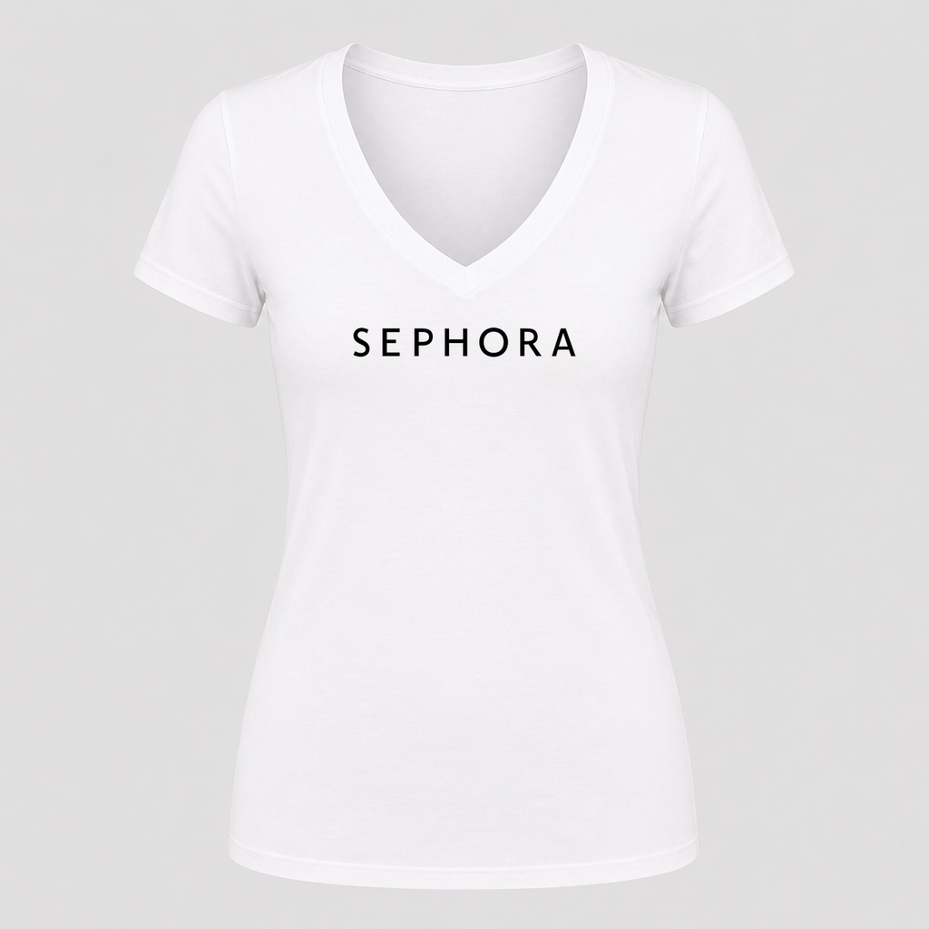 Women's Sephora V Neck T-Shirt in white