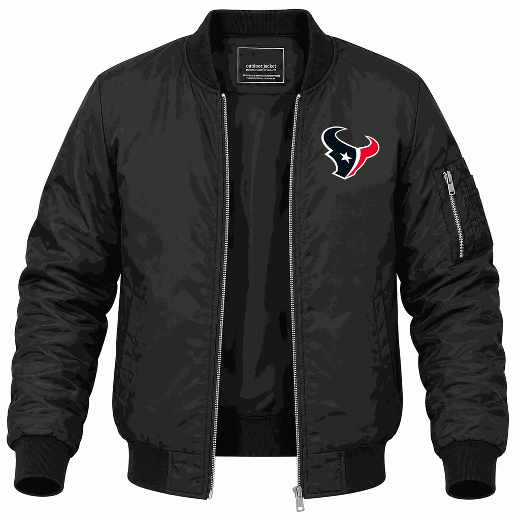 Men's Houston Texans Lightweight Bomber Jacket - Black