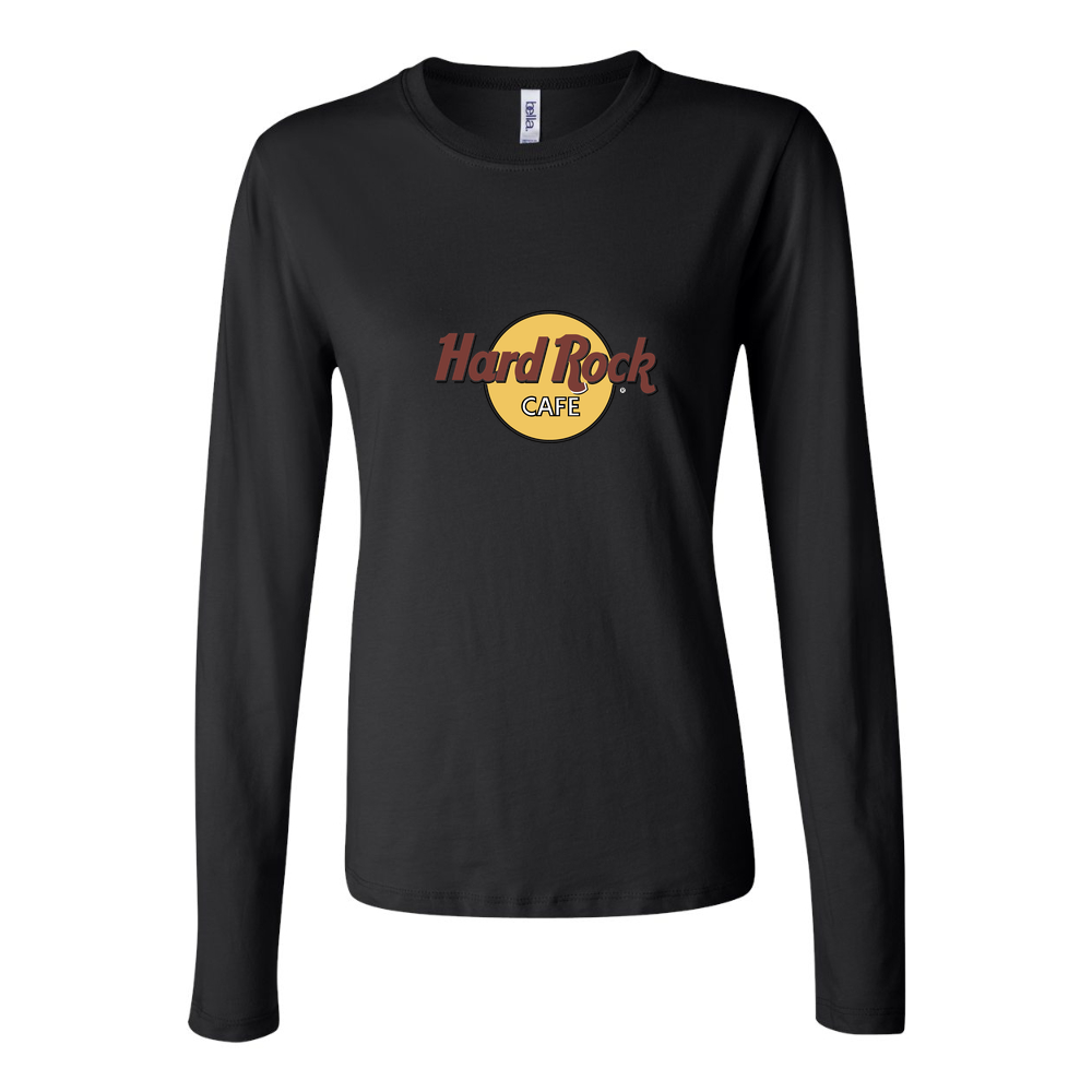 Women's Hard Rock Cafe Logo 1536x864 Long Sleeve T-Shirt - Black