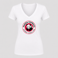 Women's Panda Express V Neck T-Shirt in white