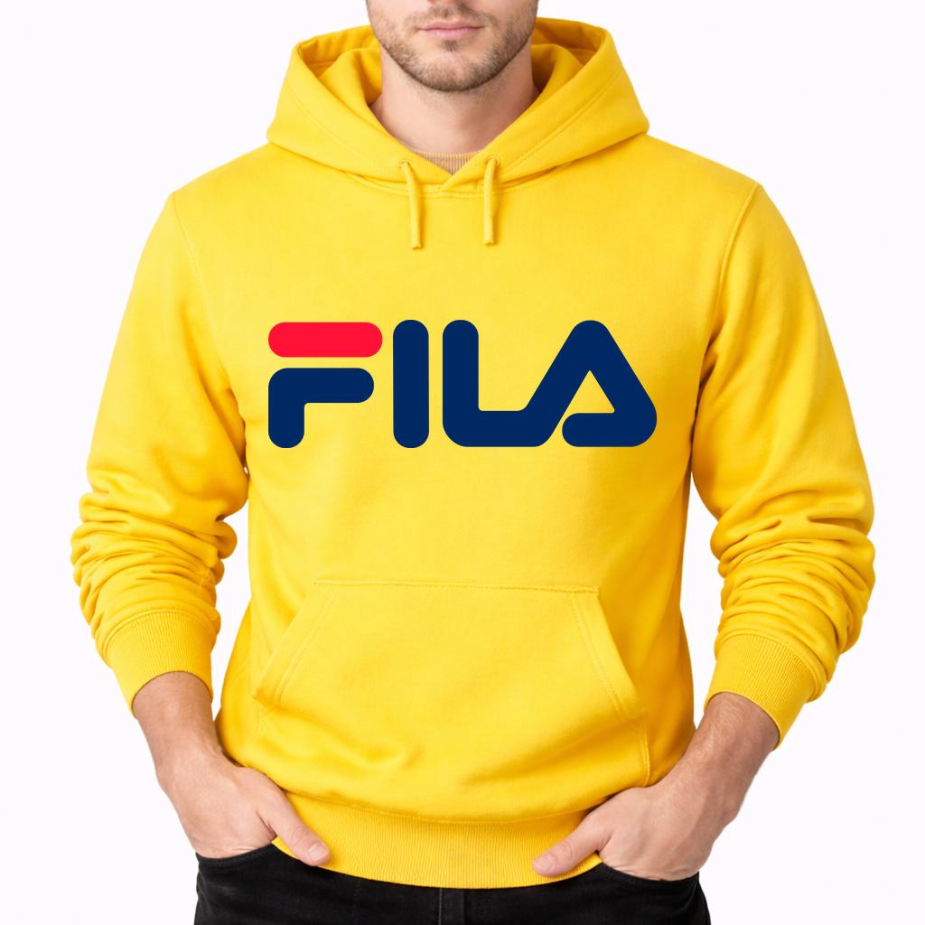 Men's Fila Pullover Hoodie - Yellow