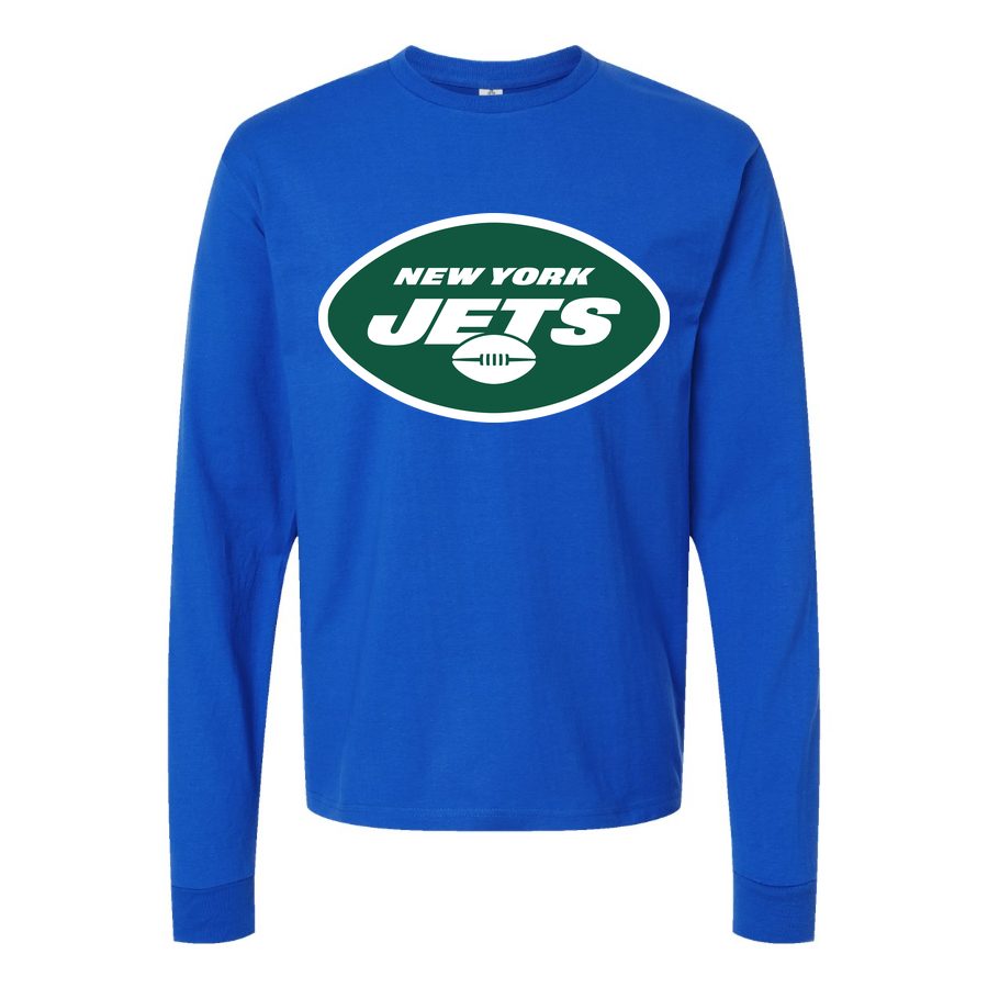 Men's New York Jets Long sleeves Cotton Blend T-Shirt - Blue