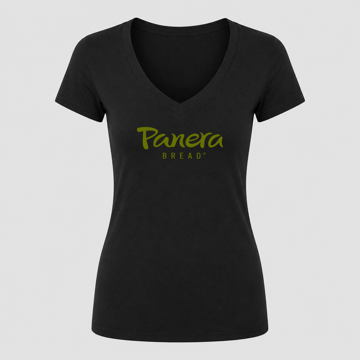 Women's Panera Bread V Neck T-Shirt in black