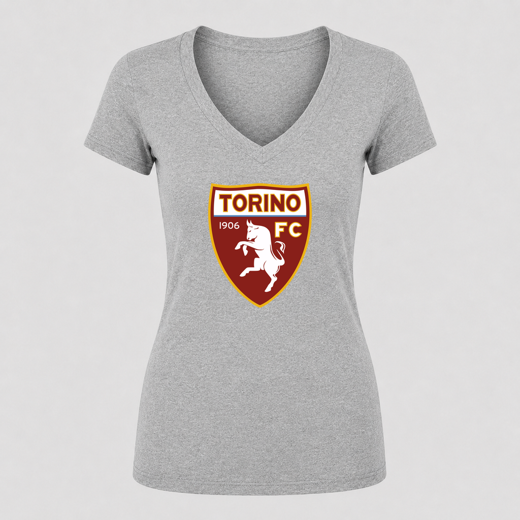 Women's Torino Soccer V Neck T-Shirt in gray