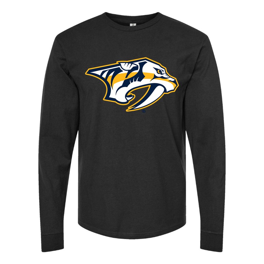 Men's Nashville Predators Long sleeves Cotton Blend T-Shirt - Black