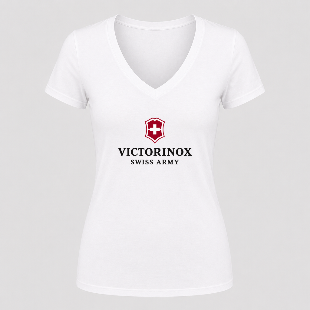 Women's Victorinox Swiss Army V Neck T-Shirt in white