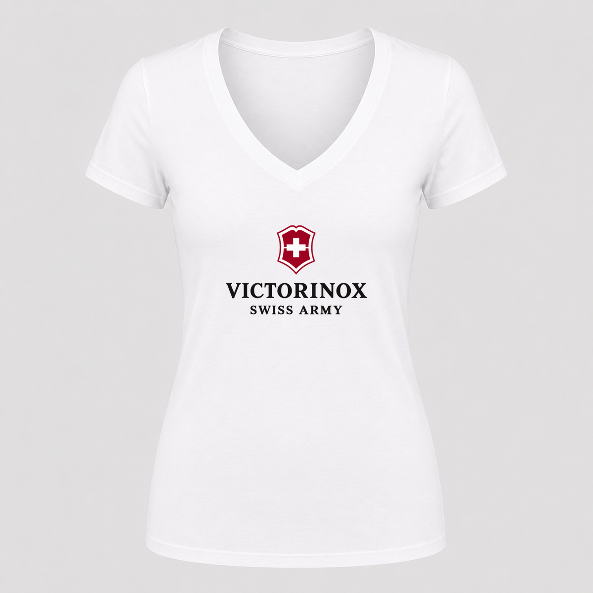 Women's Victorinox Swiss Army V Neck T-Shirt in white