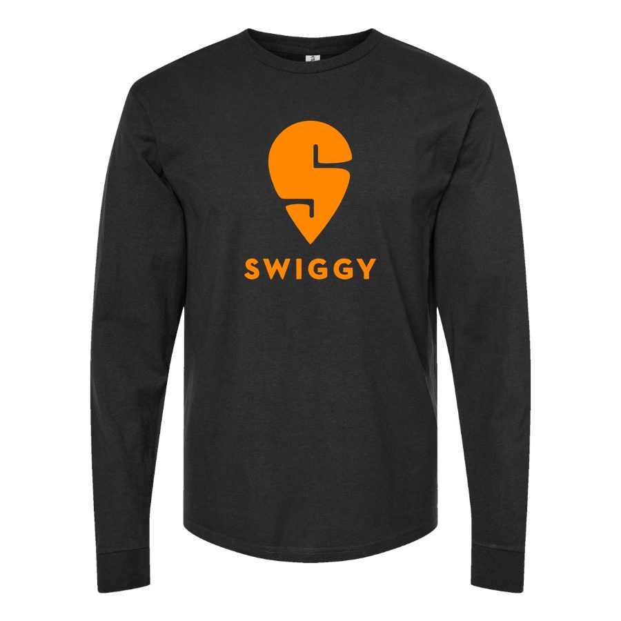 Men's Logo-Swiggy-1536x864 Long sleeves Cotton Blend T-Shirt - Black