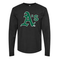 Men's Oakland Athletics Long sleeves Cotton Blend T-Shirt - Black