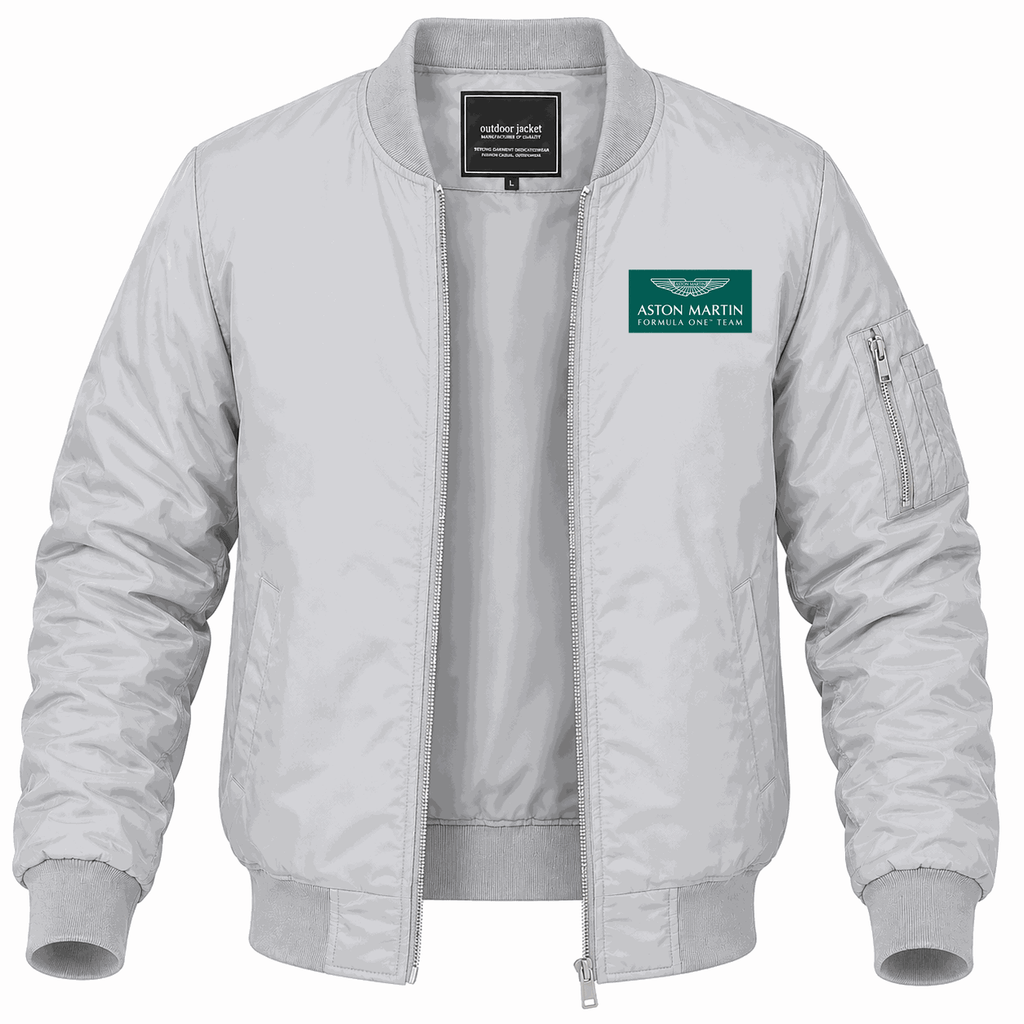 Men's Aston Martin Formula One Team Lightweight Bomber Jacket - Gray