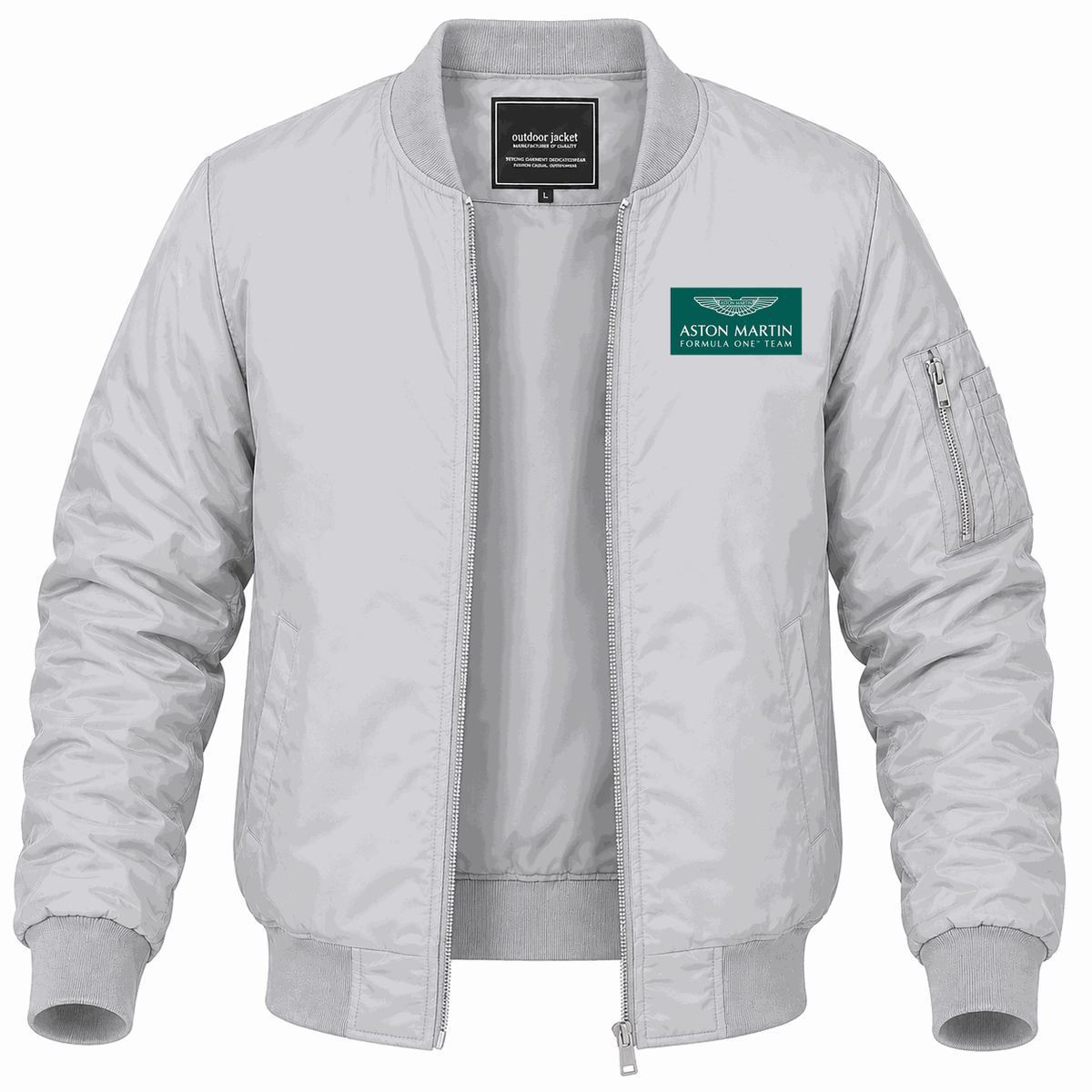 Men's Aston Martin Formula One Team Lightweight Bomber Jacket - Gray