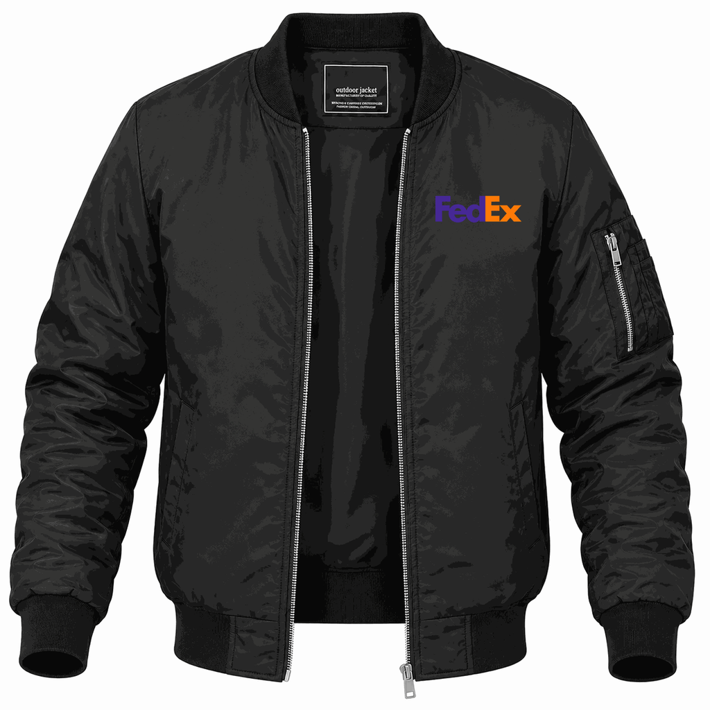Men's FedEx Lightweight Bomber Jacket - Black