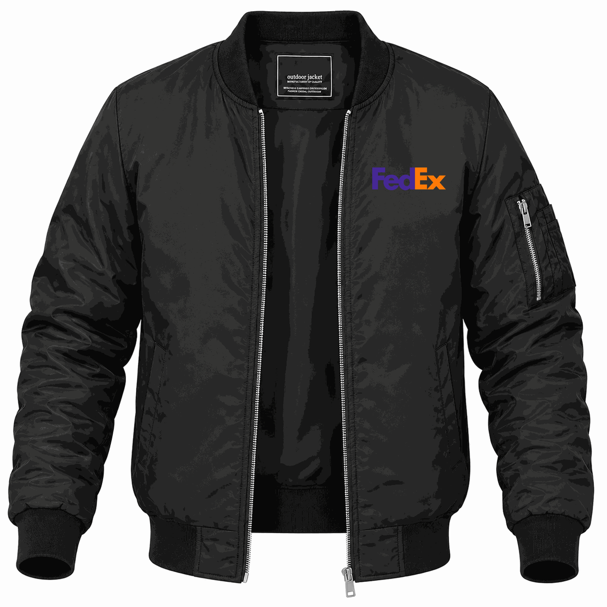 Men's FedEx Lightweight Bomber Jacket - Black