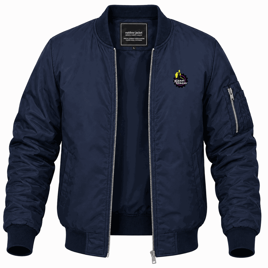 Men's Planet Fitness Lightweight Bomber Jacket - Navy