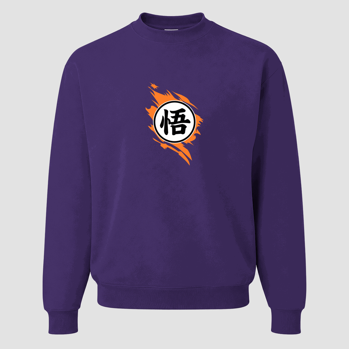 Men's Dragon Ball Z Goku Symbol Crewneck Sweatshirt - Purple