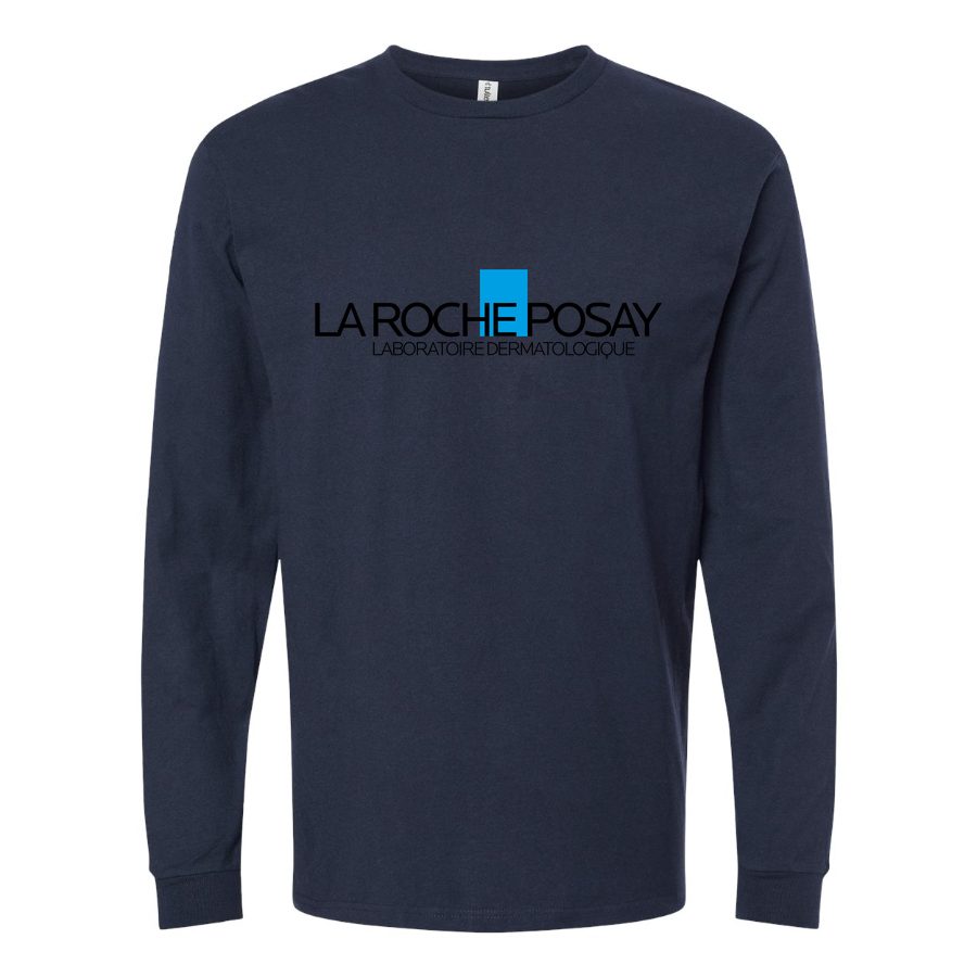 Men's La-Roche-Posay-Logo-1536x864 Long sleeves Cotton Blend T-Shirt - Navy