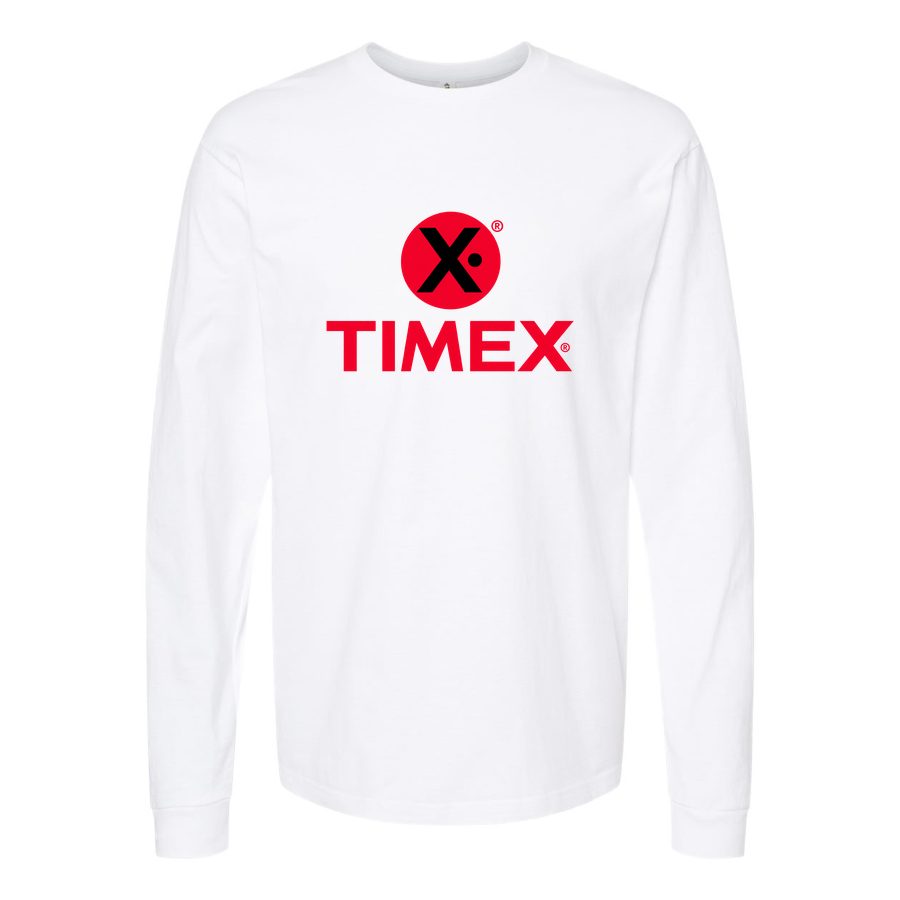 Men's Timex Long sleeves Cotton Blend T-Shirt - White