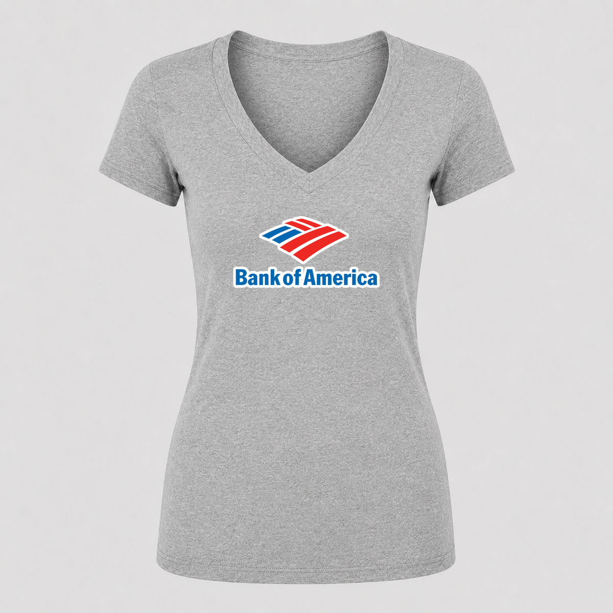 Women's Bank of America V Neck T-Shirt in gray