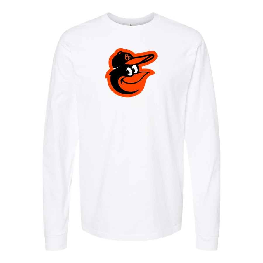 Men's Baltimore Orioles Long sleeves Cotton Blend T-Shirt - White