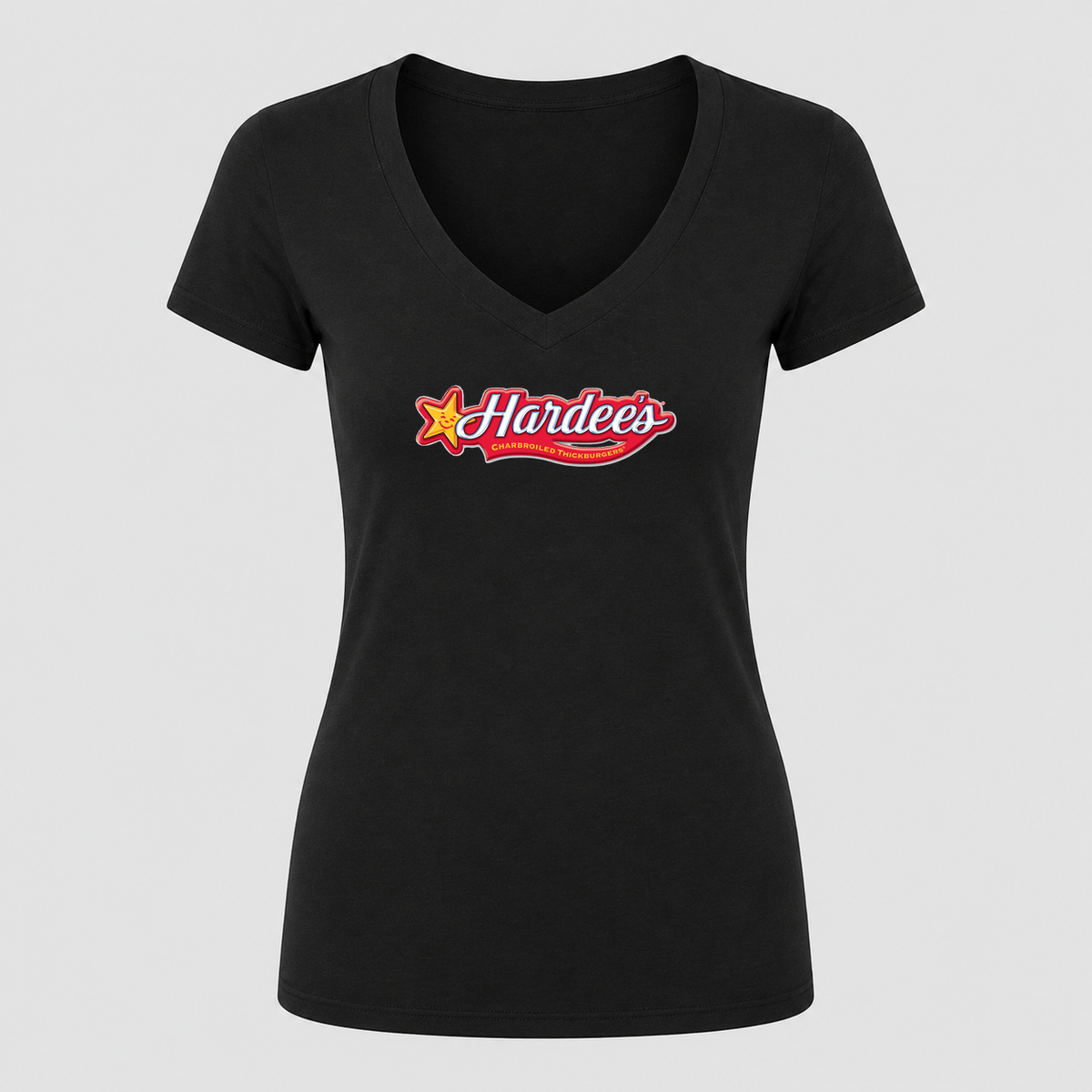 Women's Hardee’s V Neck T-Shirt in black