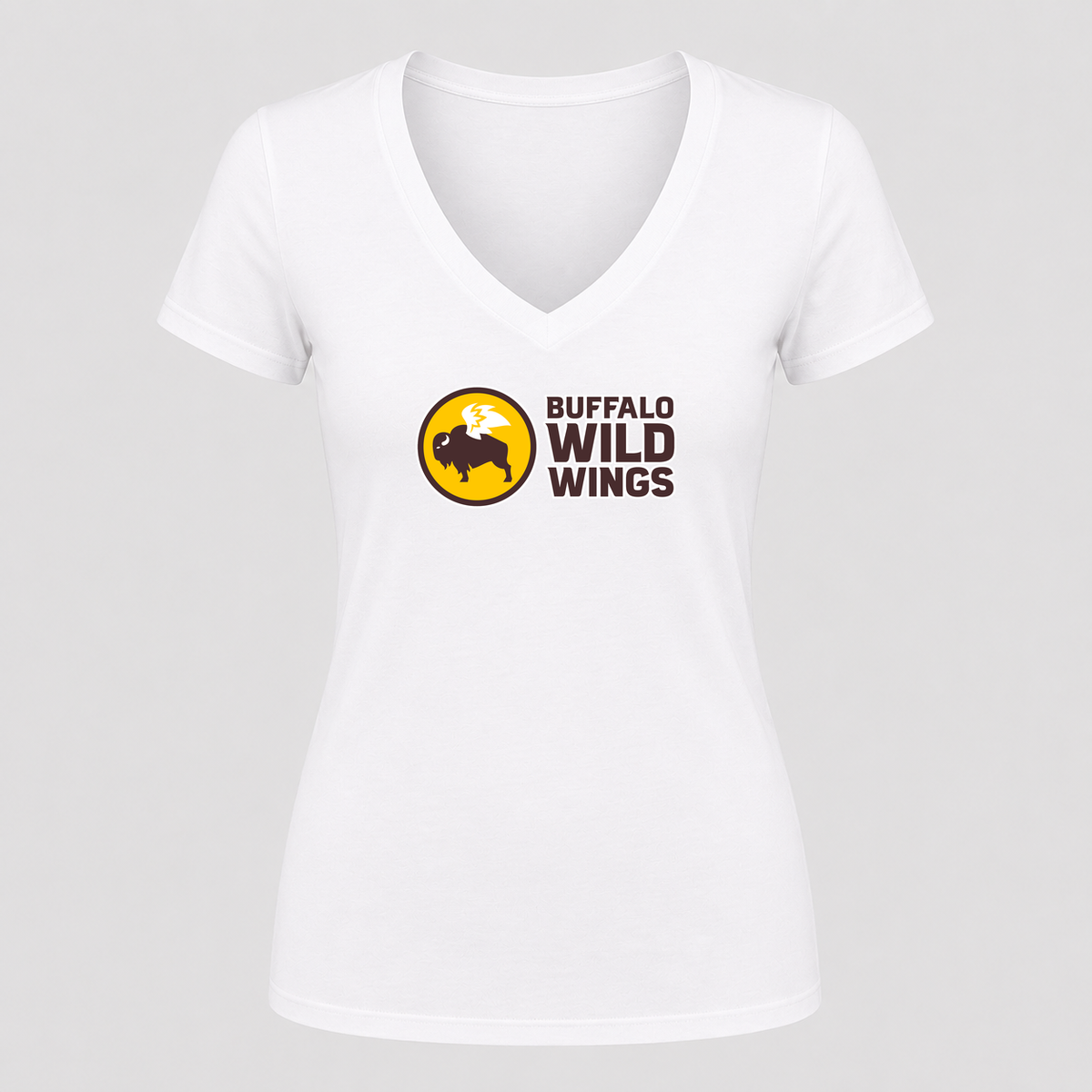 Women's Buffalo Wild Wings V Neck T-Shirt in white