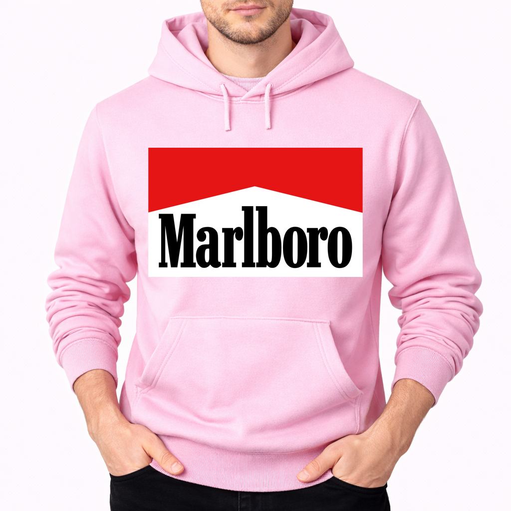 Men's Marlboro Pullover Hoodie - Pink