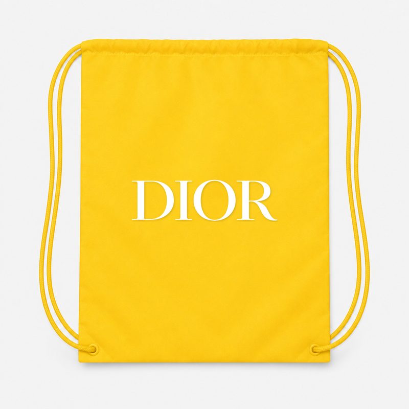 Dior White Drawstring Bag - Yellow