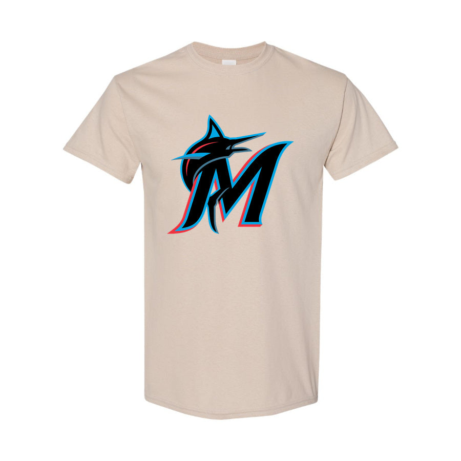 Men's Miami Marlins Cotton T-Shirt - Tan