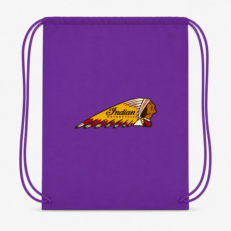 Indian Motorcycle Drawstring Bag - Purple