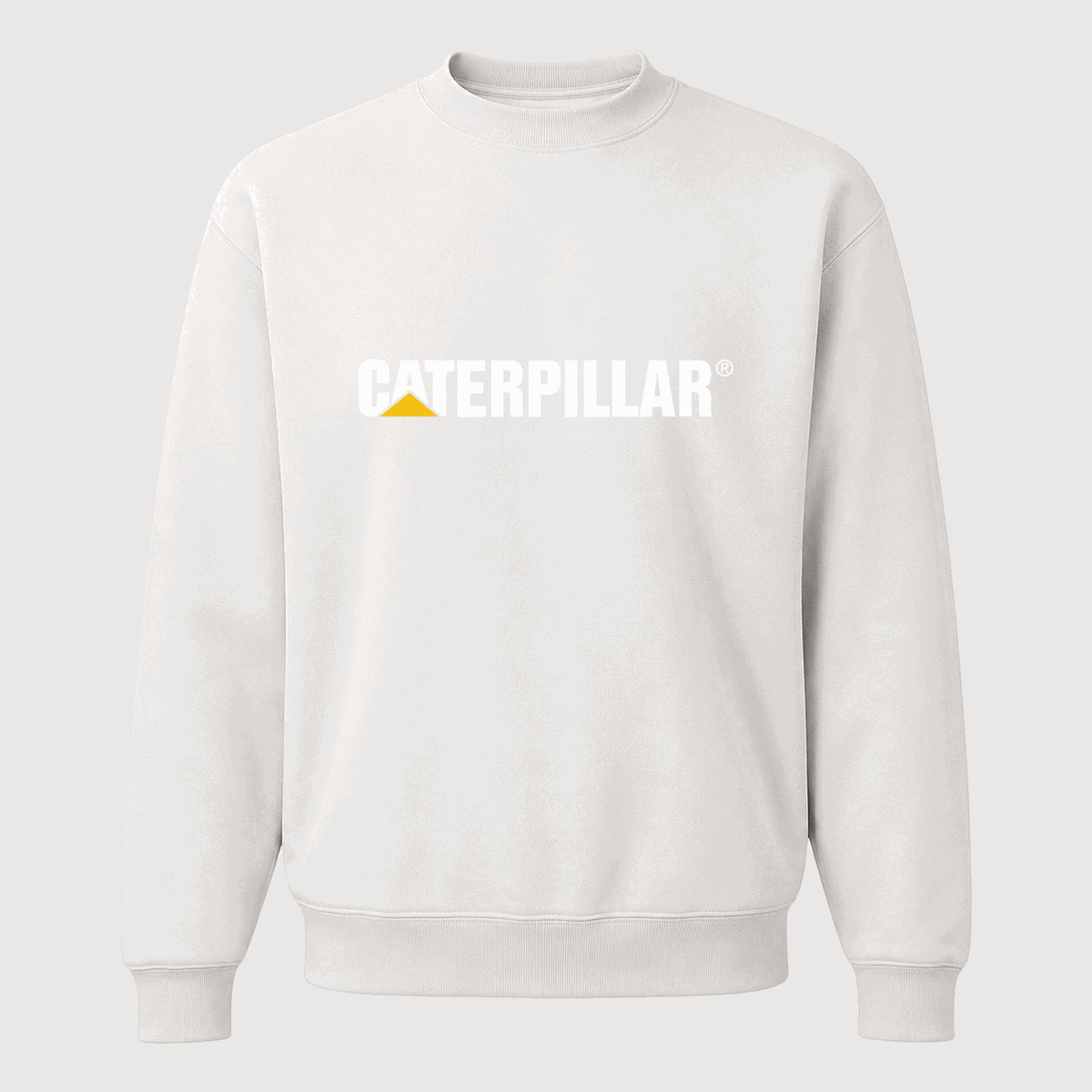 Men's Caterpillar White Logo Crewneck Sweatshirt - White