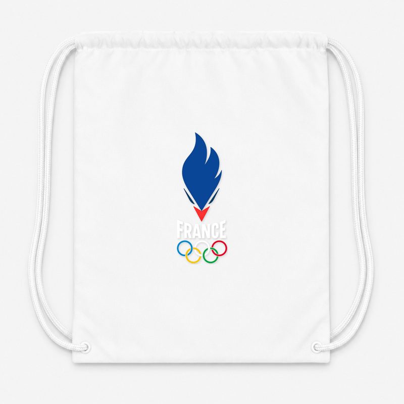 France 2024 White Drawstring Bag - White