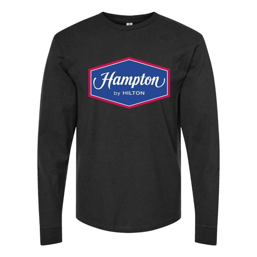Men's Hampton Long sleeves Cotton Blend T-Shirt - Black
